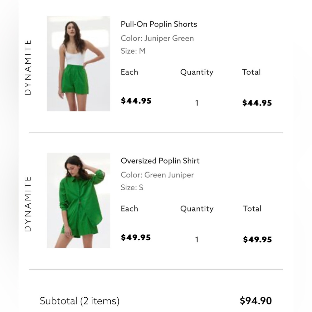 BNWT Dynamite Matching Short Set